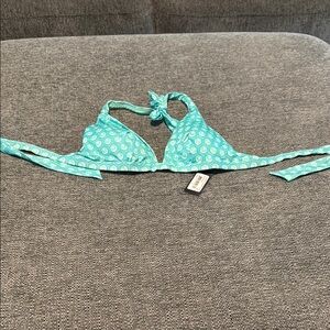 Vilebrequin Teal Anchor Print Bikini Top size medium